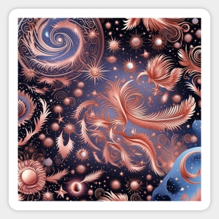 Other Worldly Designs- nebulas, stars, galaxies, planets with feathers Sticker